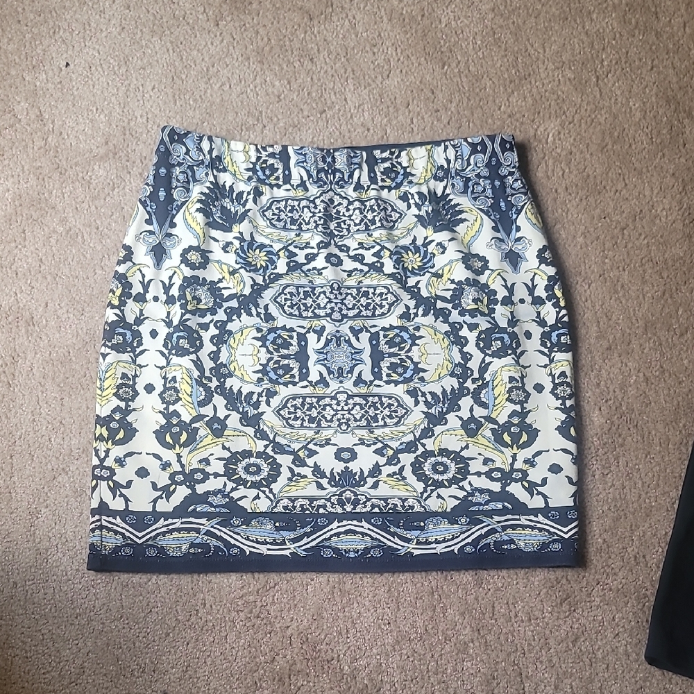 Sophie Max Blue and White Embellished Mini Skirt